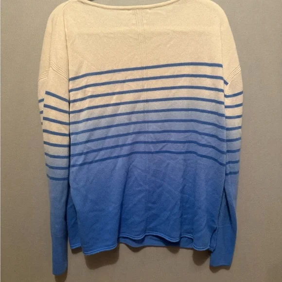 Vineyard Vines 100% Cashmere blue and white striped sweater size Medium - Picture 3 of 5